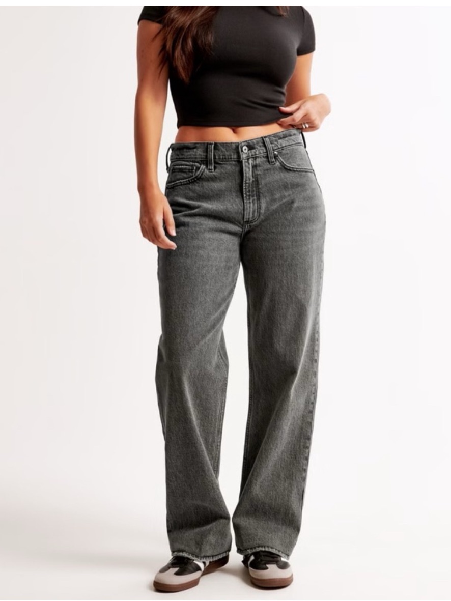 Abercrombie & Fitch Curve Love The Baggy Jeans In Washed Black